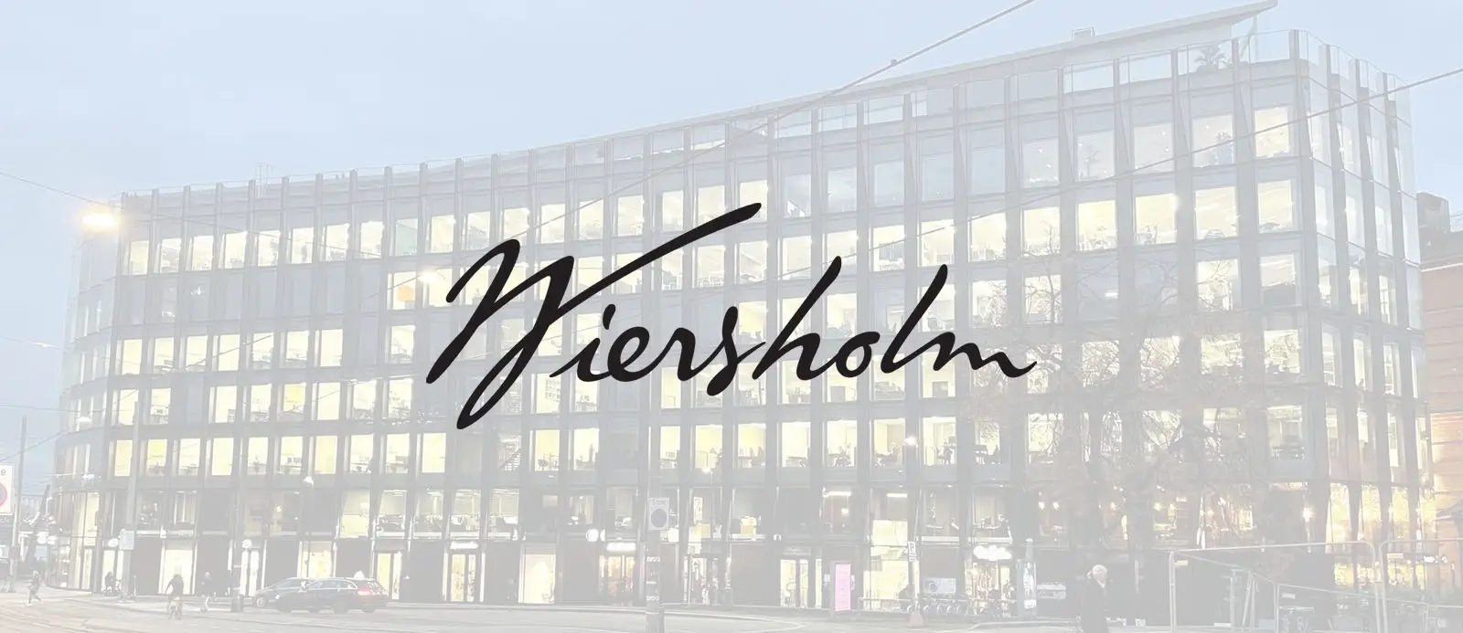 Wiersholm logo, vises som kunde hos Blue Dock med intranet